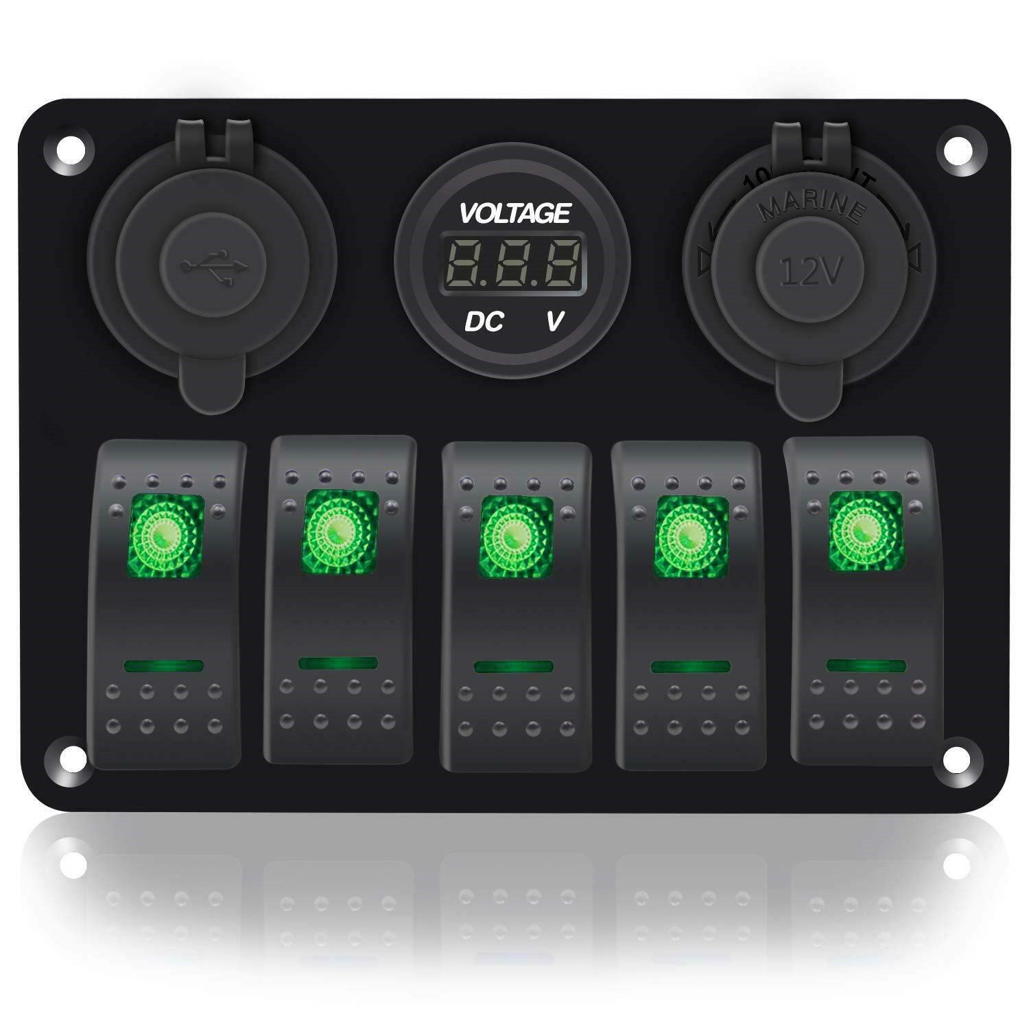 5 Rocker Switch 5 Gang Aluminum Rocker Switch Panel – QSZEN