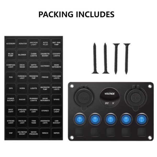 5 Gang Rocker Switch Panel - Image 7