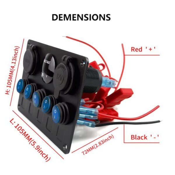 5 Gang Rocker Switch Panel - Image 4