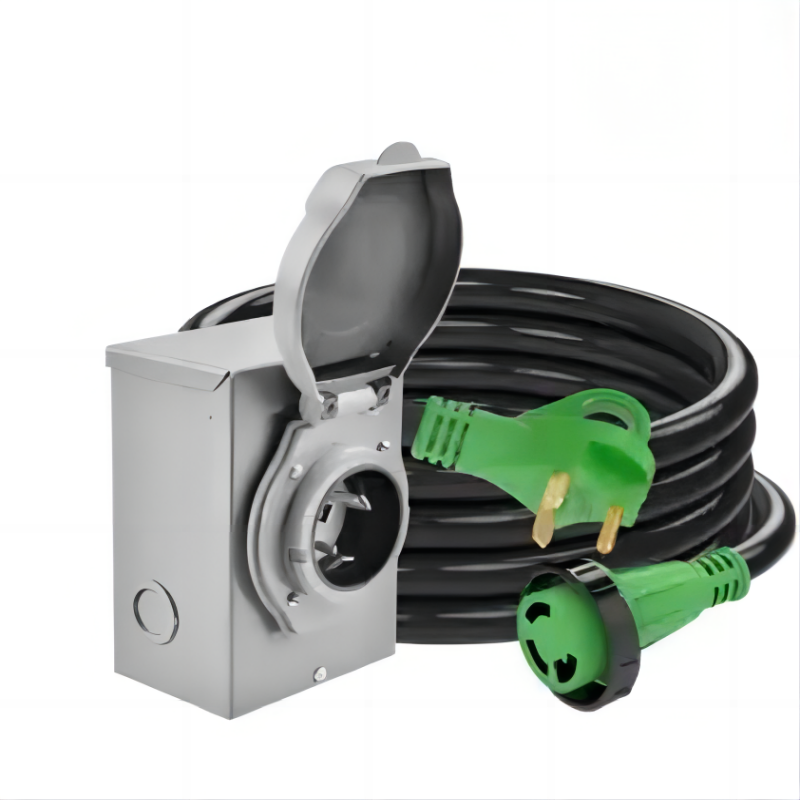 30 Amp Generator Inlet Box and 30 Amp RV Extension Cord 15FT