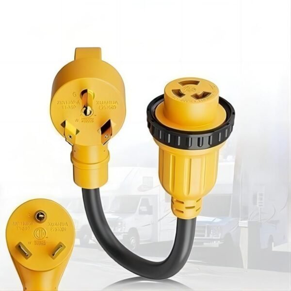 NEMA TT-30P to L5-30R 30 Amp to 30 Amp RV Adapter Cord with Locking Connector Plug - Image 2