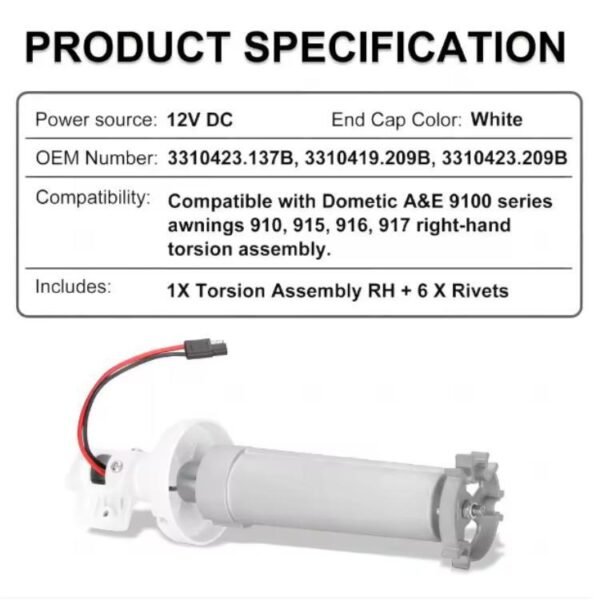 3310423.209B RV Awning Motor Replacement - Image 3