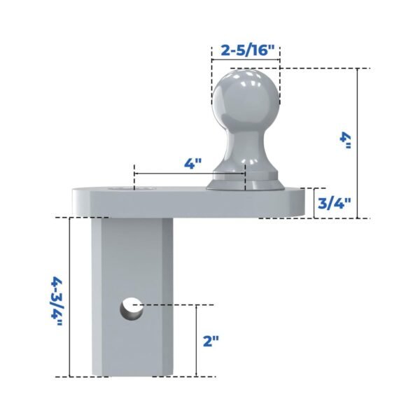 4 Inches Offset for Gooseneck Trailer Hitch Ball