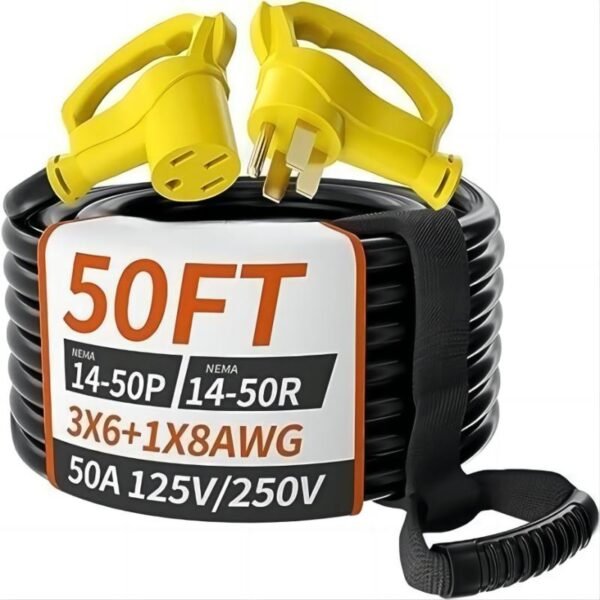 14-50P to 14-50R 50 FT 50 Amp RV/EV Extension Cord