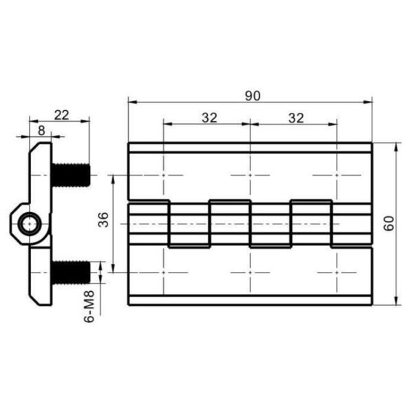 Generator Door Hinge With Threaded Studs - Image 2