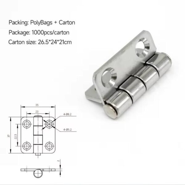 Stainless Steel Cabinet Door Hinge 35x37 - Image 3