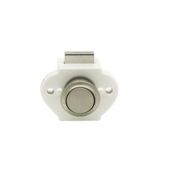 Zinc Alloy Nickel Color Round Push Button Lock Steel Pad Cabinet Drawer Latch for RVs