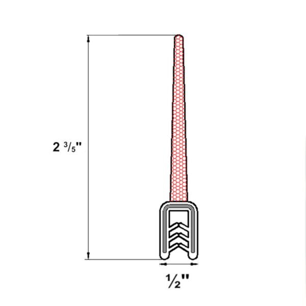 RV Slide Out Seal Black Rubber - Image 2
